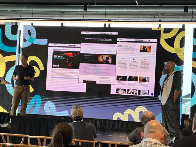 The Mold Inspection Sciences website featured during a presentation at Umbraco US Festival 2026.